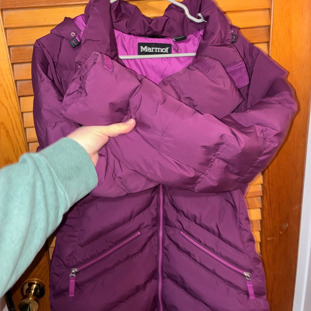 Marmot Val D’sere Down Jacket, 700 fill, magenta - womens size large - Picture 7 of 14